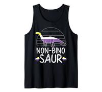 Non Bino Saur Dinosaur LGBTQ Non-Binary Flag Genderqueer Tank Top