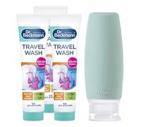 Non Bio Travel Wash Gel (3 Pack) + 100ml Travel Bottle | Essential Travel Toiletries & Holiday Essentials for Women | Compact Travel Size Toiletries for Clothes Washing