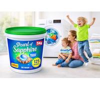 Non Bio washing Powder Family pack 5Kg bucket - Powerful stain removal, Deep Clean, Fresh Linen Scent and Gentle on Skin - 125 Washes Made in UK Laundry Detergent