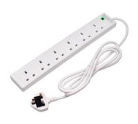Non-Branded Six Socket Surge Protected Extension Lead With Neon Indicator 2M Pk 1 09659