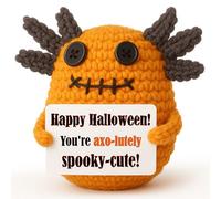 Non Candy Halloween Treats for Kids, Crochet Axolotl Décor for Teens Tweens Girls Boys, Trick or Treat Halloween Gifts, Halloween Goodie Bag Stuffers in Boo Basket