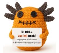 Non Candy Halloween Treats for Kids, Small Crochet Axolotl Décor Gifts for Teens, Trick or Treat Halloween Goodie Bag Stuffers & Boo Basket Essentials