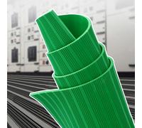 Non-Conductive Insulating Switchboard Mat, Heavy Duty 6-35 kV Rubber Floor Mat, Dielectric Safety Sheet for Fusebox, Corrugated Electrical Insulation Roll (Green, 2m x 1m x 8mm)