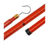 Non-Conductive Survey Rods, Insulated Telescopic Measuring Rod 5-13 Sections Multicolor 6-18m with Alloy Hook(Orange,Shortest 1.66m/5.4')