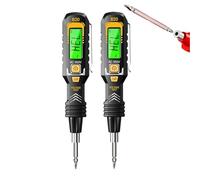 Non-Contact Voltage Tester with LCD Display, Smart AC/DC Voltage Detector Pen, Electric Circuit Tester with Audible Alarm & Flashlight -Electrician Safety Tool (Black 2PCS)