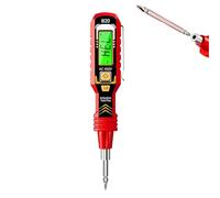 Non-Contact Voltage Tester with LCD Display, Smart AC/DC Voltage Detector Pen, Electric Circuit Tester with Audible Alarm & Flashlight -Electrician Safety Tool (Red)