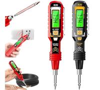 Non-Contact Voltage Tester with LCD Display, Smart Voltage Test Pen, 2-in-1 AC/DC Electrical Tester 30-1000V with Flashlight, Audible Alarm, Live Wire Detection Tool (Red+Black)