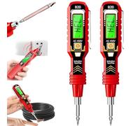 Non-Contact Voltage Tester with LCD Display, Smart Voltage Test Pen, 2-in-1 AC/DC Electrical Tester 30-1000V with Flashlight, Audible Alarm, Live Wire Detection Tool (Red 2pcs)