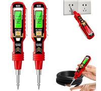 Non-Contact Voltage Tester with LCD Display, Smart Voltage Test Pen, 2-in-1 Intelligent Digital Display Voltage Tester Pen for AC/DC Circuit Detection (Red 2pcs)