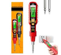Non-Contact Voltage Tester with LCD Display, Smart Voltage Test Pen, AC Detector 30-1000V/11-450V, Electrical Tester with Flashlight, Wire Breakpoint Finder, Removable Screwdriver Bit for Home (Red)