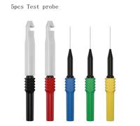 Non-Destructive Automotive HVAC Multimeter Leads Having 4mm Banana - Electrical V-Groove Probes for Insulated Safety 5-Pack Testing - Flame Retardant Copper/Stainless Steel