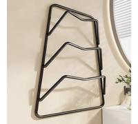Non-Drill Hair Tool Rack for Wall Mounting with Space for Curling Iron Straightener Hair Clips in Bedroom (three stories Black)