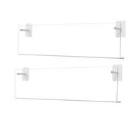 Non Drill Record Organizer Display Holder - 2 Pack Clear Acrylic Wall Mount | Floating Record Shelf No Drill Adhesive - Vinyl Records Display Rack | Book Storage - Home Theater Bedroom Decor