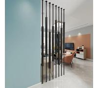Non-Drill Room Divider Support Rod Privacy Partiting for Space Separat Floor-to-Ceiling Wall Column Black Privacy Divider Set of 5/8/10 Pieces
