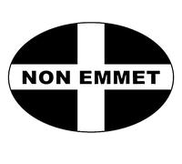 Non Emmet Cornish Oval Sticker Decal Vinyl Large 8 x 5 Inches Simply Peel and Stick
