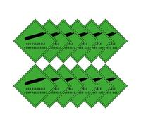 Non Flammable Compressed Gas Hazard Diamond Multi Pack 100mm x 100mm Strong Adhesive Vinyl Stickers for Safety (12)