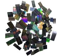 Non-Functional Chip Display Piece, Silicon Crystal Round with CPU, Memory & Photolithography Patterns for Tech Art, Teaching & Collection (25pcs Random)