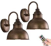Non Hardwired Wall Sconces Battery Operated Wall lights Set of Two With Remote,Vintage Indoor Dimmable Led Wall Sconce Wireless Wall lamps No Wire Wall Light Fixtures For Bathroom Bedroom Hallway