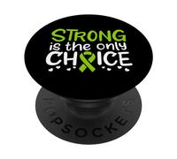 Non-Hodgkin Lymphoma Cancer Awareness Ribbon Green Chemo PopSockets Adhesive PopGrip