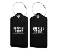 Non-Hodgkin's Lymphoma Warrior Support Squad Leather Luggage Tags with Privacy Cover Id Card for Men Women Travel