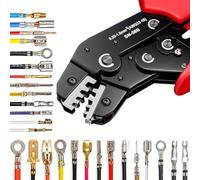 Non-insulated 24-16 AWG Open Barrel Crimping Tool 0.25-1.5mm², Ratcheting Crimper for Dupont Molex JST TE Terminals & EPC PCIE SATA Pins