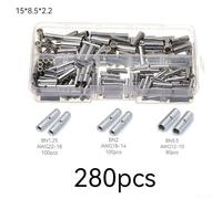 Non Insulated Butt Connectors 22-10 AWG Copper Tubular Electro-For Tin Plated Wire Connectors for Automotive DIY Electrical Projects, 150/200/280 Pcs Pack(150pcs)