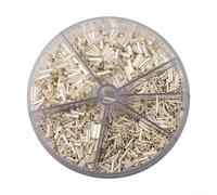 Non Insulated Electrical Crimp Terminal Ferrules 1900pcs Set With 5 Variations To Meet Diverse Wire Termination And Connection Requirements