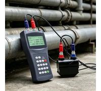 Non-Invasive Flow Meter - Portable Bi-Directional Liquid Sensor, Universal Pipe Fitting, Data Logger for Seawater, Alcohol, Industrial Sewage, Hose Water