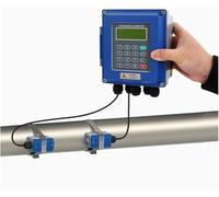 Non-Invasive Ultrasonic Flow Meter, Ultrasonic Liquid Flowmeter- TUF-2000B Digital Flowmeter with TM-1 Sensor, DN50-700mm Pipe Size, Water Flow Rate Counter, Low Maintenance (DN15-DN100)