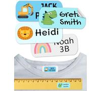 Non-Iron Clothing Labels Resistant to Washing. Personalized Stickers for School Supplies. Adhesive Labels for Children, Daycare and Schools. (Vehicles, 200 Counts)