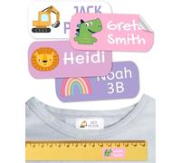 Non-Iron Clothing Labels Resistant to Washing. Personalized Stickers for School Supplies. Adhesive Labels for Children, Daycare and Schools. (Palette 15, 100 Counts)