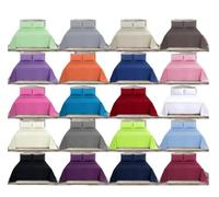 Non Iron Percale Flat Sheet Double Size, Easy Care Soft Poly Cotton Double Flat Bed Sheets Plain Dyed Bedding Double Top Sheet, Plum