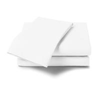 Non Iron Plain Dyed Percale Flat Sheet, Soft Polycotton Bed Sheets, 180 Thread Count Easy Care Bedding, King, White