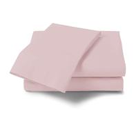 Non Iron Plain Dyed Percale Flat Sheet, Soft Polycotton Bed Sheets, 180 Thread Count Easy Care Bedding, Single, Pink