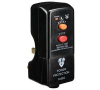 Masterplug Non-Latching RCD Safety Adaptor, 112 x 72.3 x 50.5 mm, Black