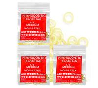 Non Latex Amber 3 Packs 300 counts t Intraoral Elastic Bands Unimedic Orthodontic Elastics Dental Rubber Bands Made in US (MEDIUM, 1/4inch, 6.4mm)