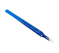 Non-Magnetic Hollow Cooling Tweezers Aac-14 for Phone Repair and PCB Flying Wire, 0.25mm Fine Tip, 8-Hole Design, Stainless Steel, Blue, 160mm
