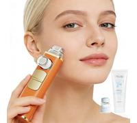 Non-Needle Infusion Microcurrent Facial Device Skin Care Boosting Absorption Non-Invasive Spa-Grade & 10ml Hyaluronic Acid 200ml Gel Serum Infuser Beauty Machine Hydration Spa Elitzia ETHF01 Orange