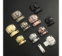 Non-Perforated Latch Wooden Door Lock, Anti-Theft Thickened Zinc Alloy Door Buckle, Rotating Small Open-Fitting Latch 1Pcs(Draw The Trumpet)