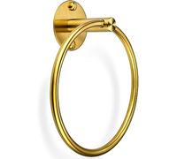 Non-perforated round towel ring bathroom cloth hook black ring, gold