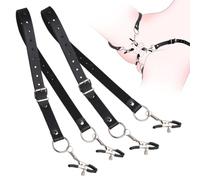 Non-Piercing Adult Nipple Pinches Stimulator Bondage Adjustable Breast Clamps Sex Pleasure Fetish BDSM Foreplay Flirting Clitoral Clamp Toy for Women Men Yoga Sweater