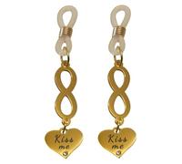 Non Piercing Letter Nipple Rings Stainless Steel Infinity Charm and Heart Dangle,Adjustable Body Chains, Naughty Words Fake Nipple Jewelry for Women (Infinity Kiss Gold)