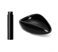 Non-Porous Earthenware Coffee Tray and Removable-Nozzle Spray Bottle for Odor-Free Tea and Bean Storage (Black)