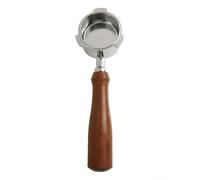 Non Pressurized Removable Double Basket 51mm Portafilter with Solid Wood Handle for Precision Espresso Shot Preparation