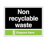 Non-Recyclable Waste - Dispose Here - Landscape 600 x 450 mm - 3mm Aluminium Composite