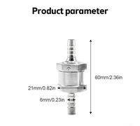 Non Return Fuel Check Valve 681012mm Aluminum Alloy Designed For Fuel Lines In Cars Motorcycles Boats Helicopters To Maintain Way Flow (6mm)