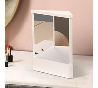 Non-Reversing Mirrors, Glass Viewing Angle Selfs Hair Cutting Mirrors, Precision True Images Real Reflection, Slim Design for Makeup Vanity & Beauty (White)