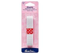 Non Roll Elastic Ribbed, 1mx20mm - White