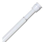 NON RUST TELESCOPIC CHROME 140-260cm SHOWER CURTAIN POLE RAIL TRACK ROD-WHITE