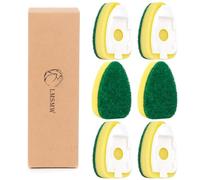 Non-Scratch Dish Wand Sponge Refills, Non-Scratch Dishwand Replacement Heads, Scratch-Free Soap Dispensing Scrubber Pads, Zero-Scratch Scrub Sponge Refills, Safe for Nonstick Cookware Kitchen Surfaces